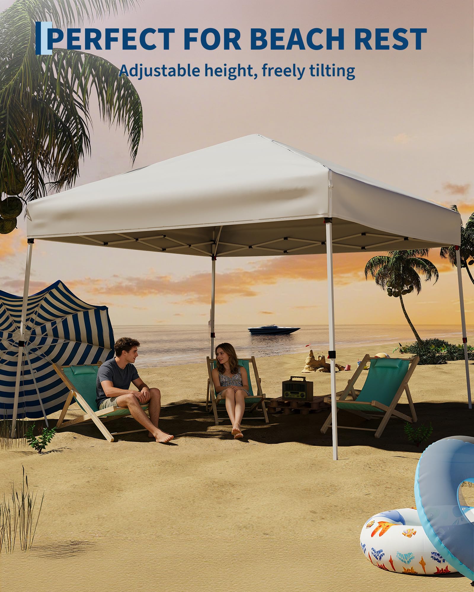 Garvee Tente Canopy 10x10 Pop-Up Avec Structure Acier Robust