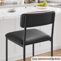 Garvee Lot de 2 tabourets de bar hauteur comptoir, cuir PU noir, dossier ergonomique rembourré, repose-pieds, montage facile, pour îlot de cuisine