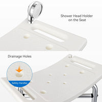 Banc de douche Garvee à hauteur réglable avec pieds antidérapants pour personnes âgées et personnes handicapées, siège ergonomique, aluminium, stable, 250 kg, gris