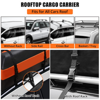 Garvee sacoche de toit voiture 595 L, étanche, 8 sangles renforcées, 132 × 100 × 45 cm, noire, pour voyage