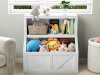 Étagère de rangement en bois Garvee pour enfants, avec 2 compartiments et un plateau, idéale pour la salle de jeux et la chambre d'enfant, 79 x 41 x 81 cm, en bois naturel.