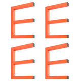 Garvee Étagère murale pour bois 3 niveaux, acier orange, capacité 544kg, lot de 4 pour garage et atelier - Orange