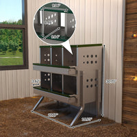 Nichoirs Garvee pour poules, 6 compartiments, en métal, dimensions totales avec support : 69 x 43 x 78 cm, dimensions par compartiment : 23 x 25 x 21,5 cm, acier galvanisé étanche, pour 6 poules (vert)