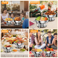 Ensemble de 4 chauffe-plats en acier inoxydable Garvee 4,7 L – Chauffe-plats pour traiteurs et buffets