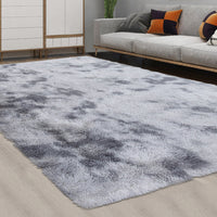Tapis Garvee Shag à poils longs, moelleux et doux, en velours antidérapant, pour salon, chambre à coucher ou chambre d'enfant, gris clair, 80 x 150 cm
