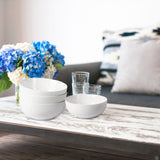 Garvee Lot de 3 Bols en Céramique 1.89 L, 20 cm, Porcelaine Blanche, Micro-ondes & Lave-vaisselle, Polyvalent pour Soupe et Salade