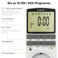 Minuterie numérique programmable Garvee pour la maison et le bureau, 16 programmes de commutation, écran LCD, 16 A/3680 W, électronique