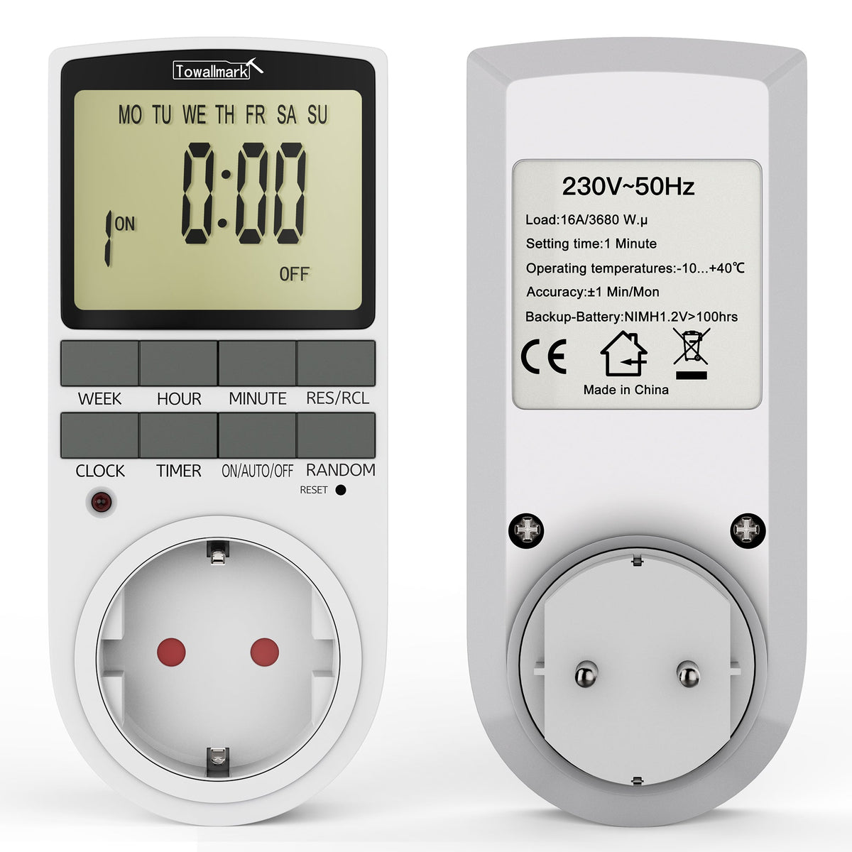 Minuterie numérique programmable Garvee pour la maison et le bureau, 16 programmes de commutation, écran LCD, 16 A/3680 W, électronique