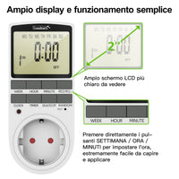 Minuterie numérique programmable Garvee pour la maison et le bureau, 16 programmes de commutation, écran LCD, 16 A/3680 W, électronique