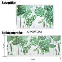 Stickers muraux Garvee Feuilles Tropicales Vertes, en PVC, amovibles et imperméables, pour chambres d'enfants et chambres de bébés
