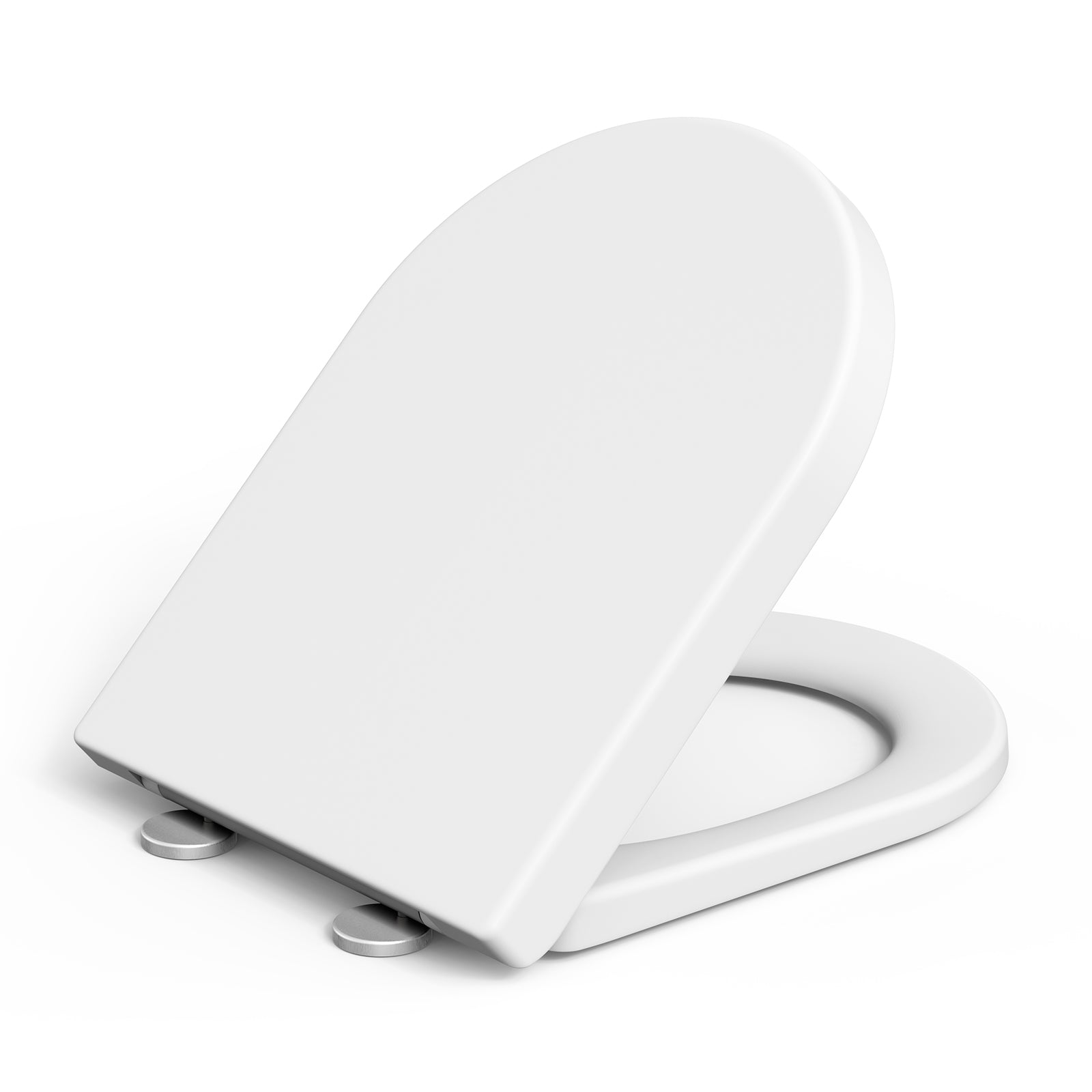 Garvee Abattant WC forme D avec fermeture douce, blanc, matériau urée Duroplast antibactérien, siège de toilette résistant pour salle de bain