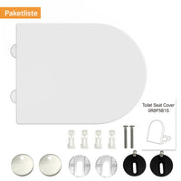 Garvee Abattant WC forme D avec fermeture douce, blanc, matériau urée Duroplast antibactérien, siège de toilette résistant pour salle de bain