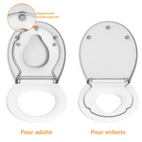 Le siège Garvee à fermeture amortie évite les claquements bruyants. Fabriqué en polypropylène épais et robuste. Système de fixation rapide pour un nettoyage facile. Fixation magnétique pour sièges auto enfant. Installation facile grâce aux vis fournies.