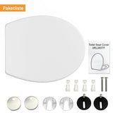 Garvee Abattant de toilettes avec mécanisme de fermeture amortie, fonction de démontage rapide, ovale, blanc, antibactérien, installation facile