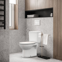 Abattant de toilettes Garvee avec mécanisme de fermeture amortie, fonction de démontage rapide, ovale, blanc, antibactérien, installation facile