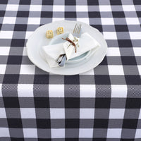 Nappe d'extérieur carrée Garvee à carreaux Buffalo, imperméable, en polyester, 52 x 52 cm, noir et blanc, style rustique