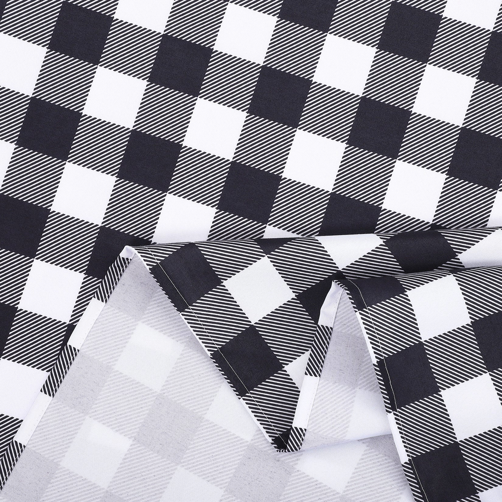 Nappe d'extérieur carrée Garvee à carreaux Buffalo, imperméable, en polyester, 52 x 52 cm, noir et blanc, style rustique