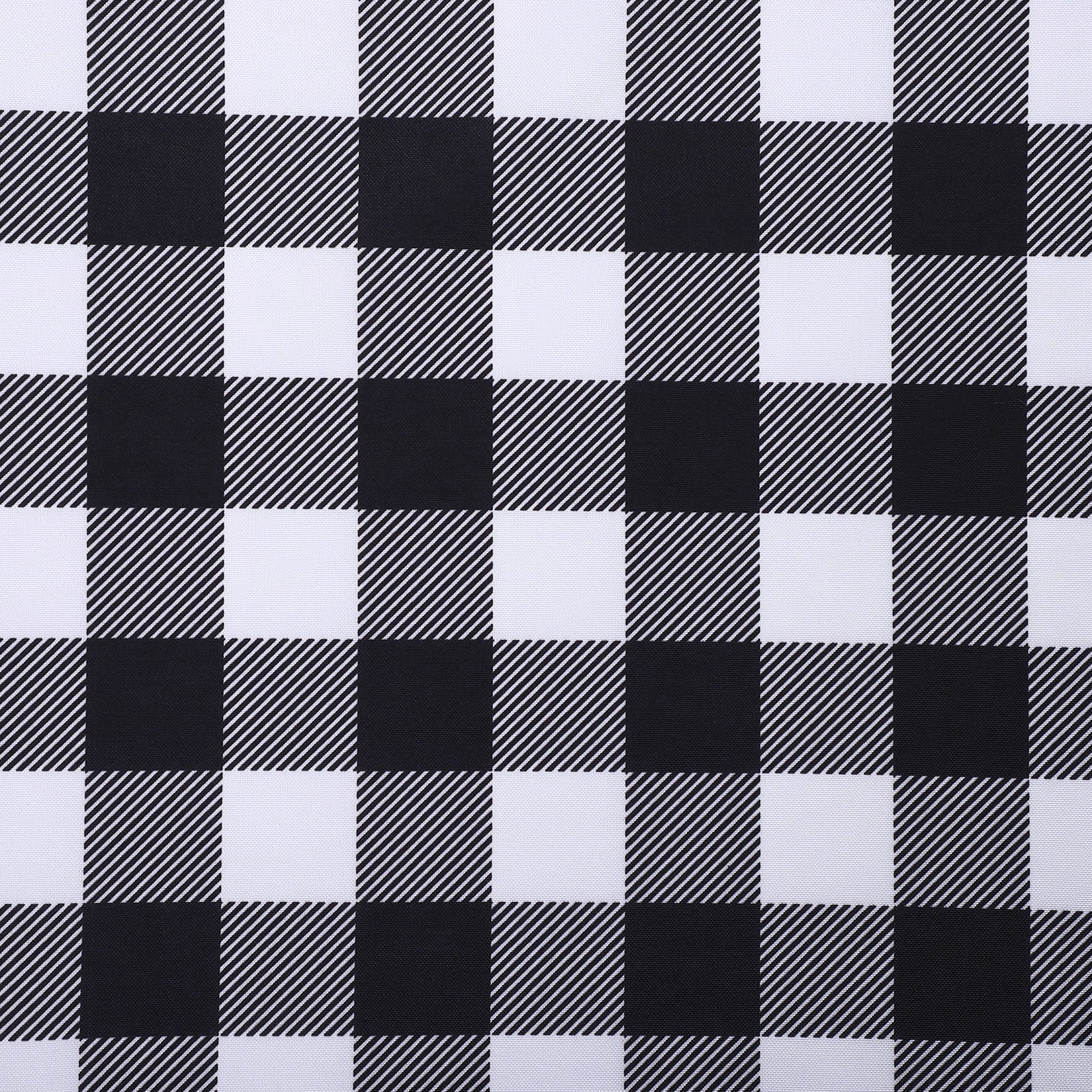Nappe d'extérieur carrée Garvee à carreaux Buffalo, imperméable, en polyester, 52 x 52 cm, noir et blanc, style rustique