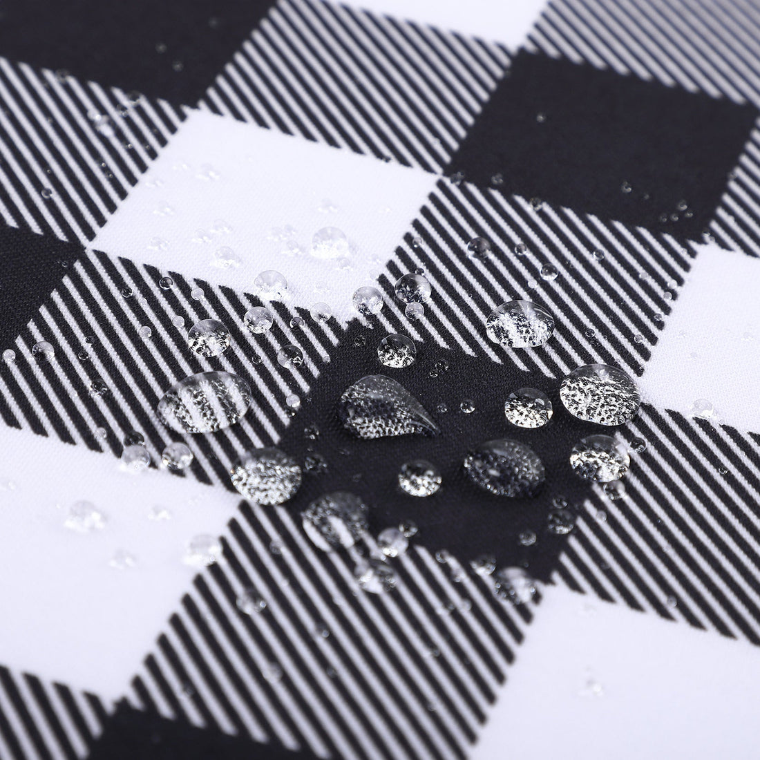 Nappe d'extérieur carrée Garvee à carreaux Buffalo, imperméable, en polyester, 52 x 52 cm, noir et blanc, style rustique