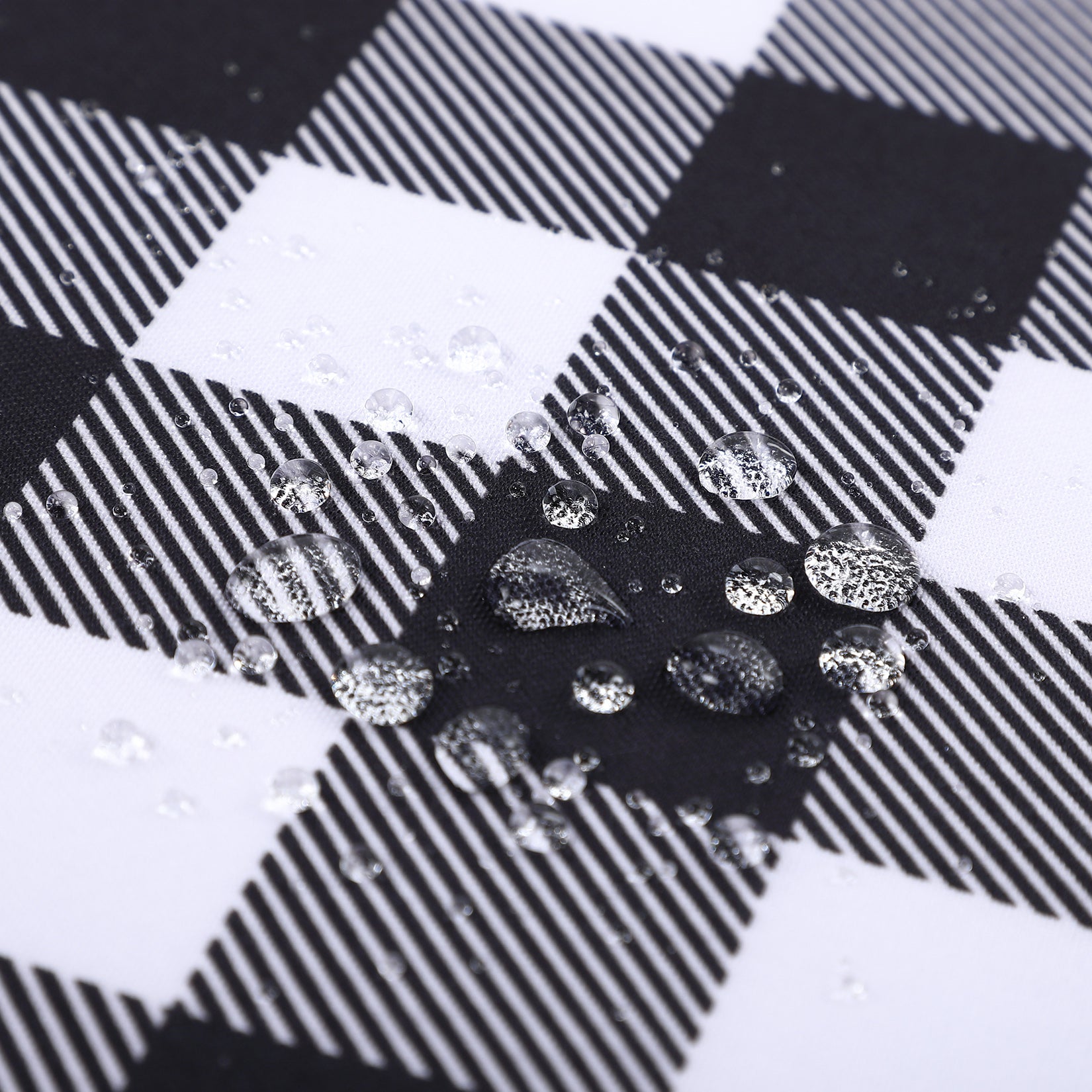 Nappe d'extérieur carrée Garvee à carreaux Buffalo, imperméable, en polyester, 52 x 52 cm, noir et blanc, style rustique