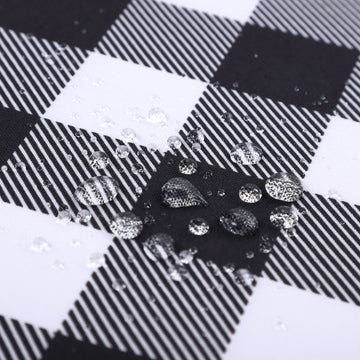 Nappe d'extérieur carrée Garvee à carreaux Buffalo, imperméable, en polyester, 52 x 52 cm, noir et blanc, style rustique