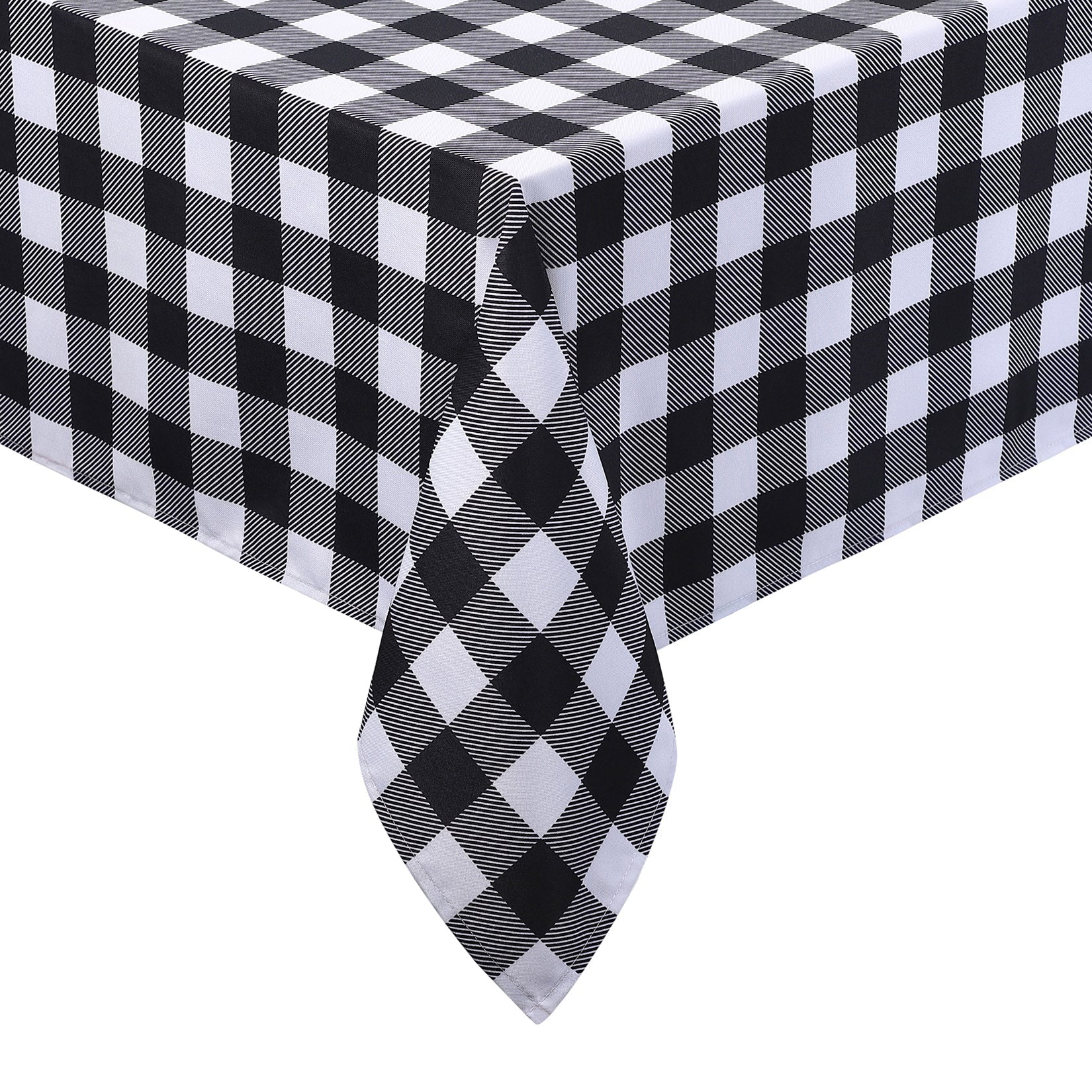 Nappe d'extérieur carrée Garvee à carreaux Buffalo, imperméable, en polyester, 52 x 52 cm, noir et blanc, style rustique