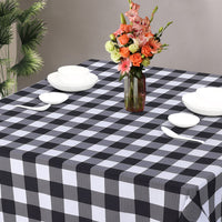 Nappe d'extérieur carrée Garvee à carreaux Buffalo, imperméable, en polyester, 52 x 52 cm, noir et blanc, style rustique