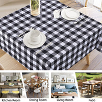 Nappe d'extérieur carrée Garvee à carreaux Buffalo, imperméable, en polyester, 52 x 52 cm, noir et blanc, style rustique