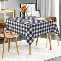 Nappe d'extérieur carrée Garvee à carreaux Buffalo, imperméable, en polyester, 52 x 52 cm, noir et blanc, style rustique