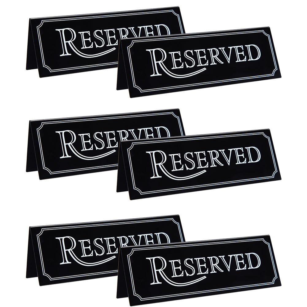 Garvee Lot de 6 panneaux de table réservés en acrylique - Imperméables et résistants - Pour restaurants et mariages - 20 x 7 cm - Transparents