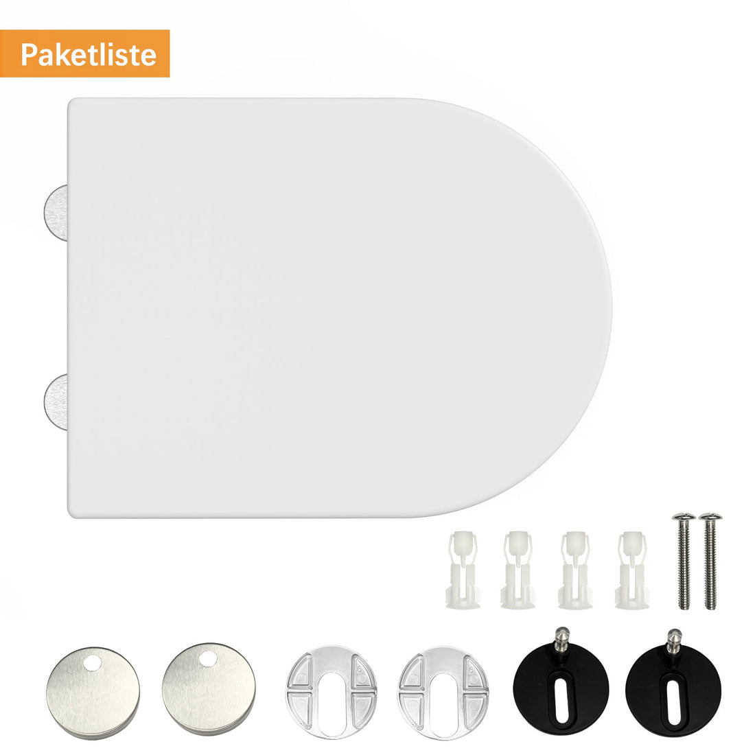 Abattant de toilettes Garvee avec siège enfant intégré, fermeture amortie, démontage rapide, fixation inaltérable, nettoyage facile - Abattant de toilettes blanc en forme de D avec siège enfant, pour toute la famille