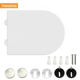 Abattant de toilettes Garvee avec siège enfant intégré, fermeture amortie, démontage rapide, fixation inaltérable, nettoyage facile - Abattant de toilettes blanc en forme de D avec siège enfant, pour toute la famille