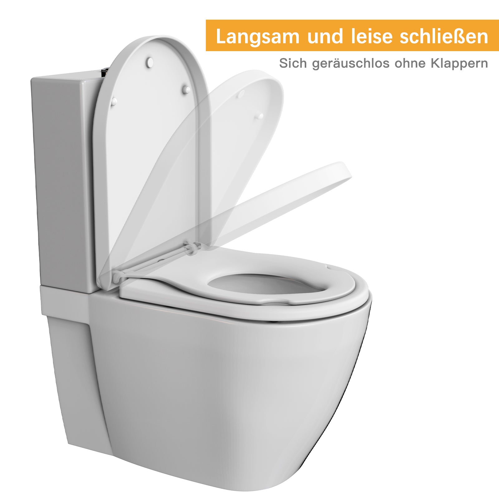 Abattant de toilettes Garvee avec siège enfant intégré, fermeture amortie, démontage rapide, fixation inaltérable, nettoyage facile - Abattant de toilettes blanc en forme de D avec siège enfant, pour toute la famille