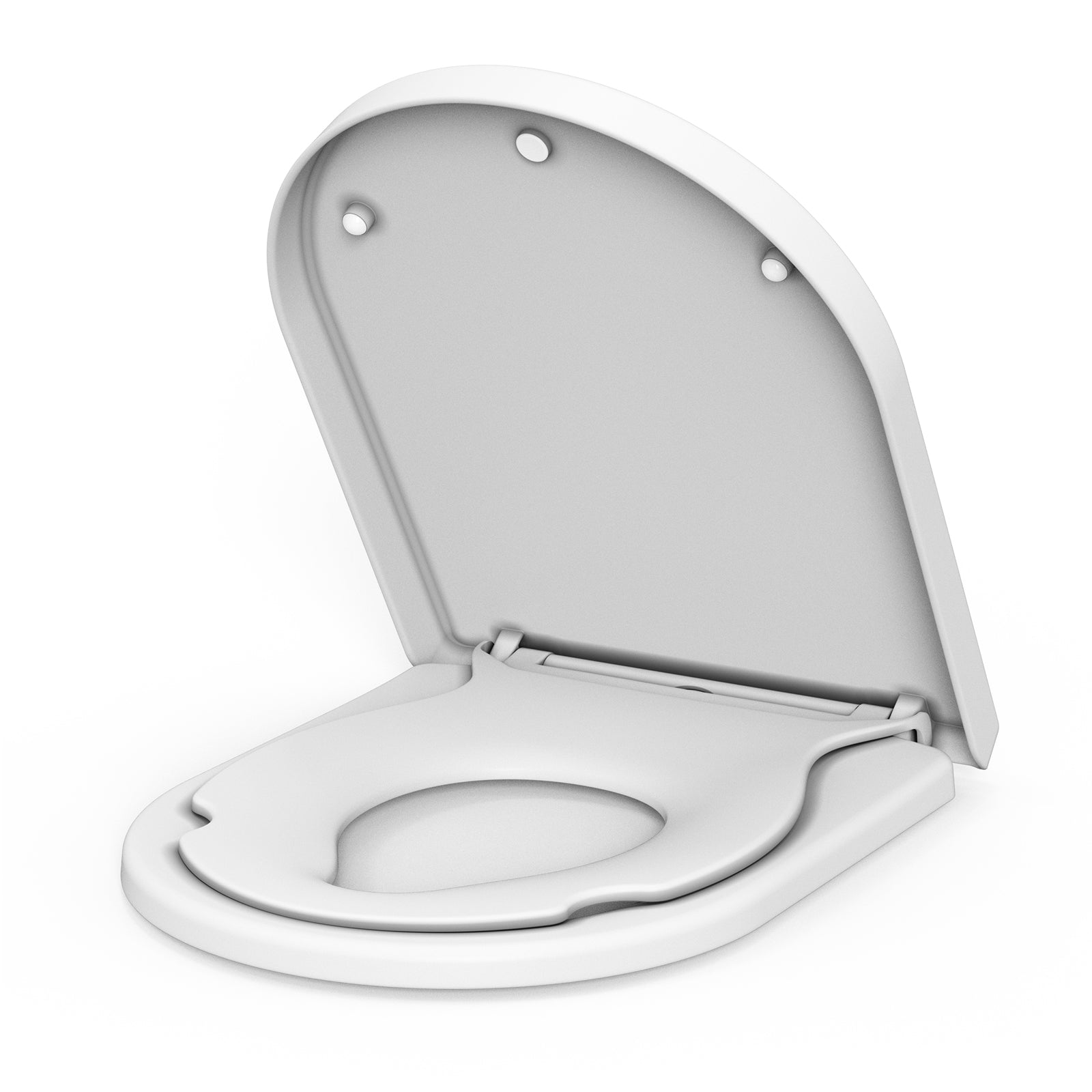 Abattant de toilettes Garvee avec siège enfant intégré, fermeture amortie, démontage rapide, fixation inaltérable, nettoyage facile - Abattant de toilettes blanc en forme de D avec siège enfant, pour toute la famille