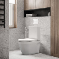 Abattant de toilettes Garvee avec siège enfant intégré, fermeture amortie, démontage rapide, fixation inaltérable, nettoyage facile - Abattant de toilettes blanc en forme de D avec siège enfant, pour toute la famille