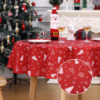 Nappe de Noël Garvee, imperméable et infroissable, 152 cm, rouge, pour la décoration de table intérieure et extérieure