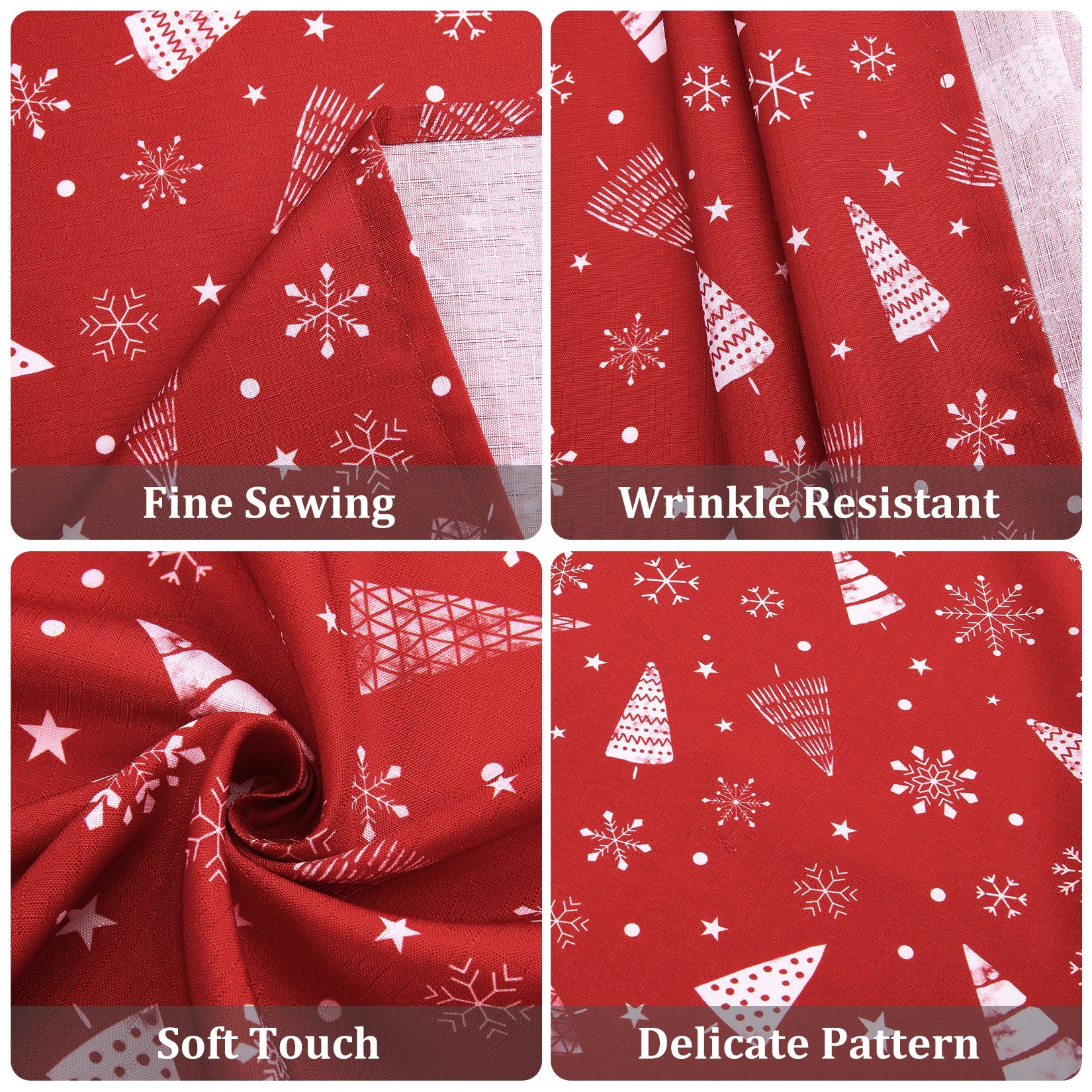 Nappe de Noël Garvee, imperméable et infroissable, 152 cm, rouge, pour la décoration de table intérieure et extérieure