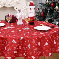 Nappe de Noël Garvee, imperméable et infroissable, 152 cm, rouge, pour la décoration de table intérieure et extérieure