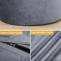 Pouf Garvee de 120 cm en mousse à mémoire de forme, grand format, style canapé, housse douce en microfibre, amovible, gris, pour le salon et la détente
