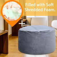 Pouf Garvee de 120 cm en mousse à mémoire de forme, grand format, style canapé, housse douce en microfibre, amovible, gris, pour le salon et la détente