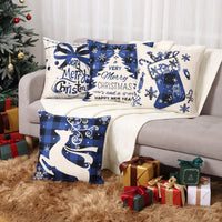 Housses de coussin de Noël Garvee 45 x 45 cm, motif cerf et clochette, polyester, fermeture éclair invisible, ensemble de 4 pièces, décoration pour salon et chambre