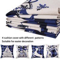 Housses de coussin de Noël Garvee 45 x 45 cm, motif cerf et clochette, polyester, fermeture éclair invisible, ensemble de 4 pièces, décoration pour salon et chambre