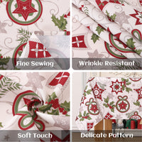 Nappe de Noël Garvee 132 x 229 cm (52 x 90 pouces) en polyester résistant à l'huile et aux plis, facile à nettoyer, motif festif rectangulaire, pour intérieur et extérieur.