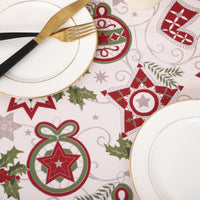 Nappe de Noël Garvee 132 x 229 cm (52 x 90 pouces) en polyester résistant à l'huile et aux plis, facile à nettoyer, motif festif rectangulaire, pour intérieur et extérieur.