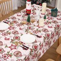 Nappe de Noël Garvee 132 x 229 cm (52 x 90 pouces) en polyester résistant à l'huile et aux plis, facile à nettoyer, motif festif rectangulaire, pour intérieur et extérieur.