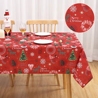Garvee Nappe de Noël, polyester, résistante à l'huile et aux taches, lavable, pour l'intérieur et l'extérieur, motif de Noël, rouge, 52 × 79 cm