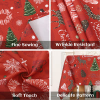 Garvee Nappe de Noël, polyester, résistante à l'huile et aux taches, lavable, pour l'intérieur et l'extérieur, motif de Noël, rouge, 52 × 79 cm