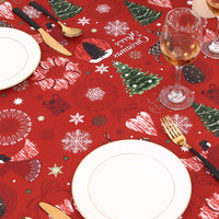 Garvee Nappe de Noël, polyester, résistante à l'huile et aux taches, lavable, pour l'intérieur et l'extérieur, motif de Noël, rouge, 52 × 79 cm