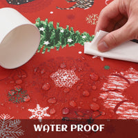 Garvee Nappe de Noël, polyester, résistante à l'huile et aux taches, lavable, pour l'intérieur et l'extérieur, motif de Noël, rouge, 52 × 79 cm
