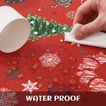 Garvee Nappe de Noël, polyester, résistante à l'huile et aux taches, lavable, pour l'intérieur et l'extérieur, motif de Noël, rouge, 52 × 79 cm